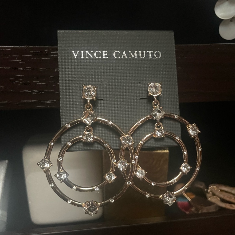 Vince Camuto Stone Hoops Earrings
